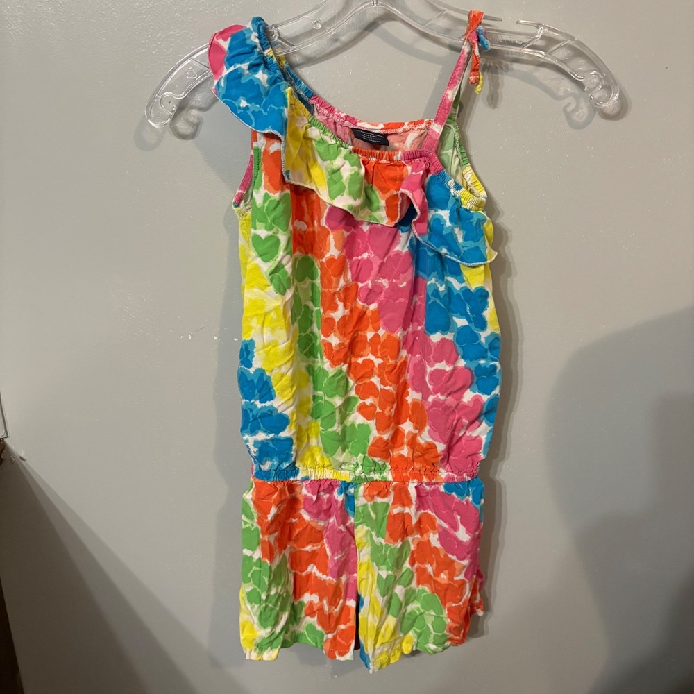 Faded Glory Tie Dye Tank Romper Kids Multi Color Sleeveless (Girls Medium 7/8)